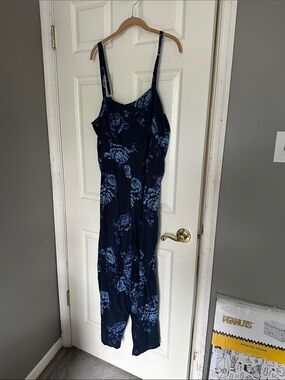 Old Navy navy floral Jumpsuit with Blue Roses